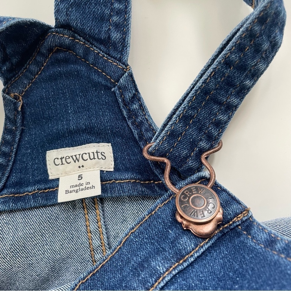J.Crew Factory Little Girls Medium Wash Denim Overalls Size 5, Like new! - Picture 5 of 7